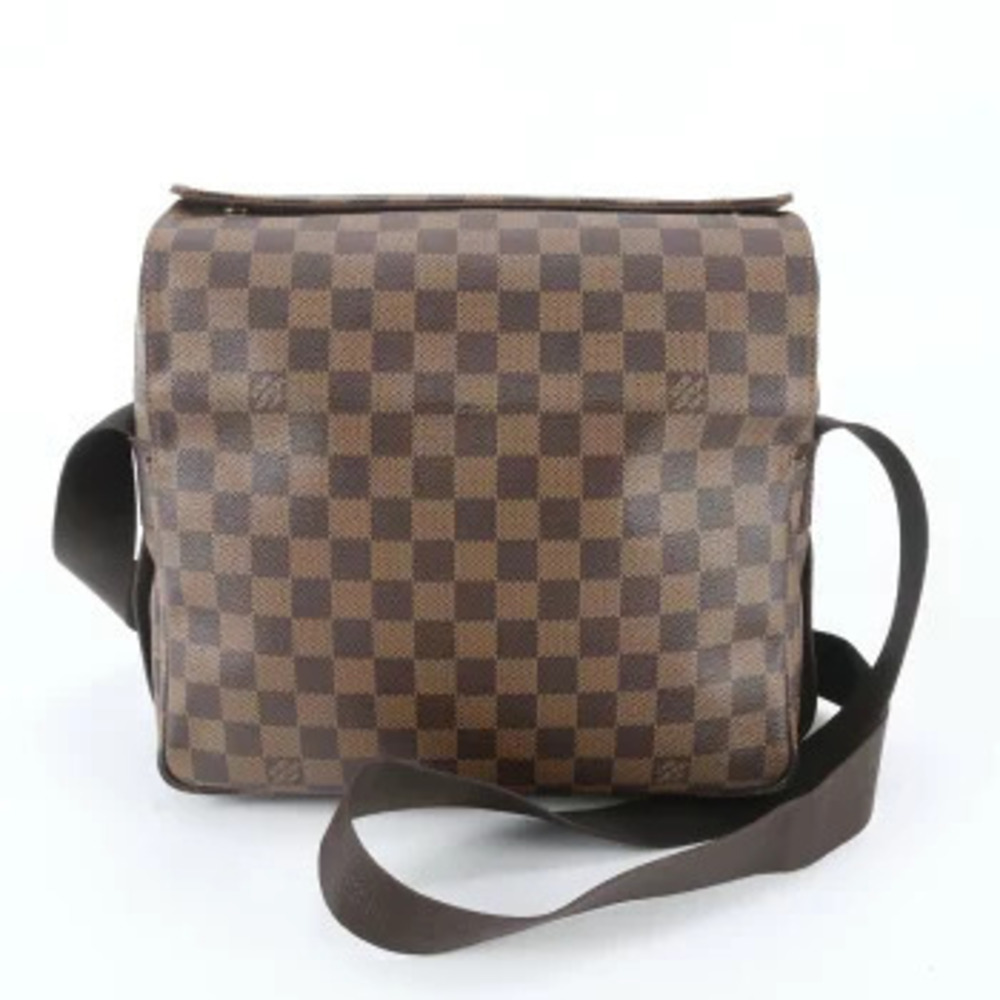 Louis Vuitton Damier Naviglio Leather Messenger Crossbody Bag Brown
